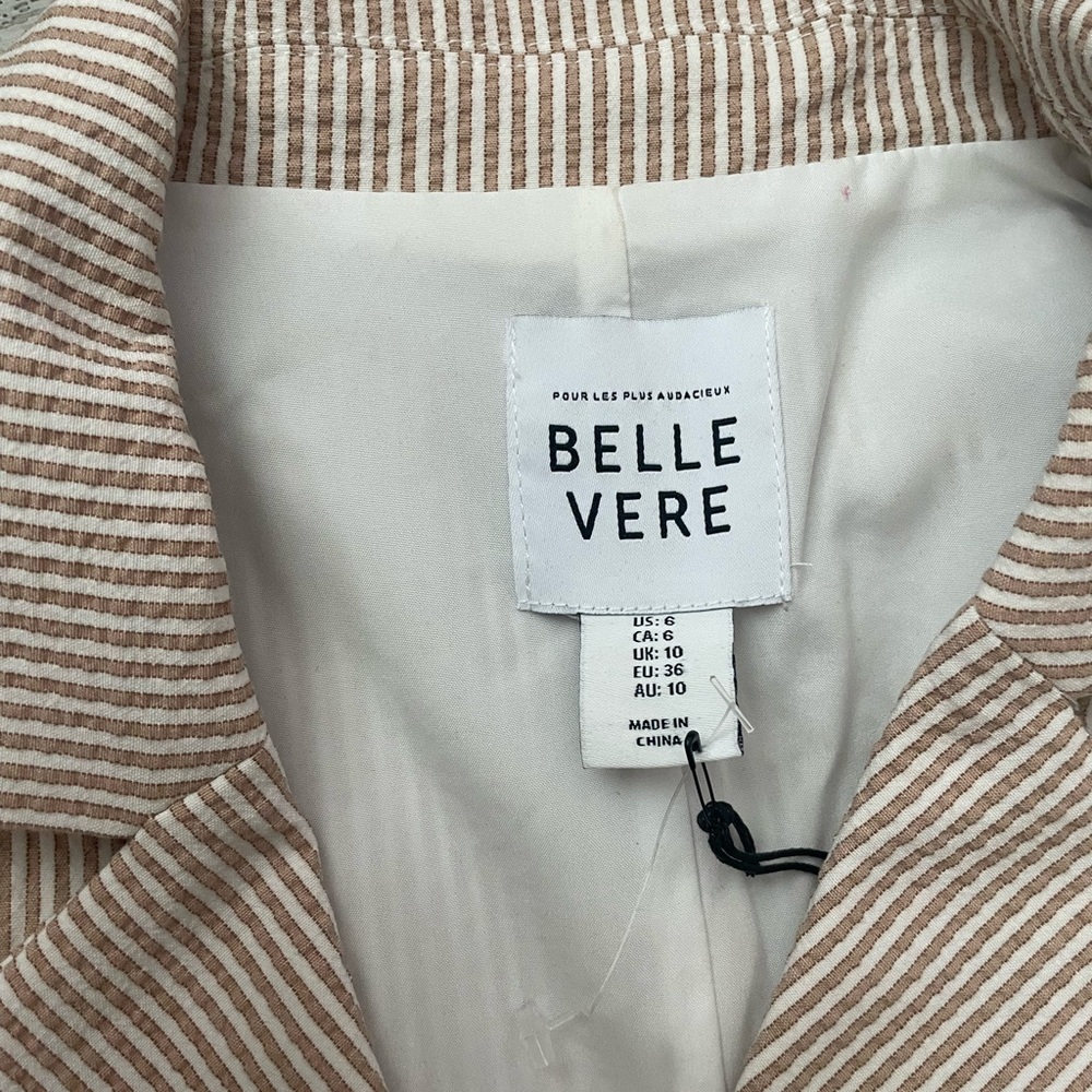 NWT belle vere Double Breasted Pinstripe Romper sz 6 - Picture 4 of 6